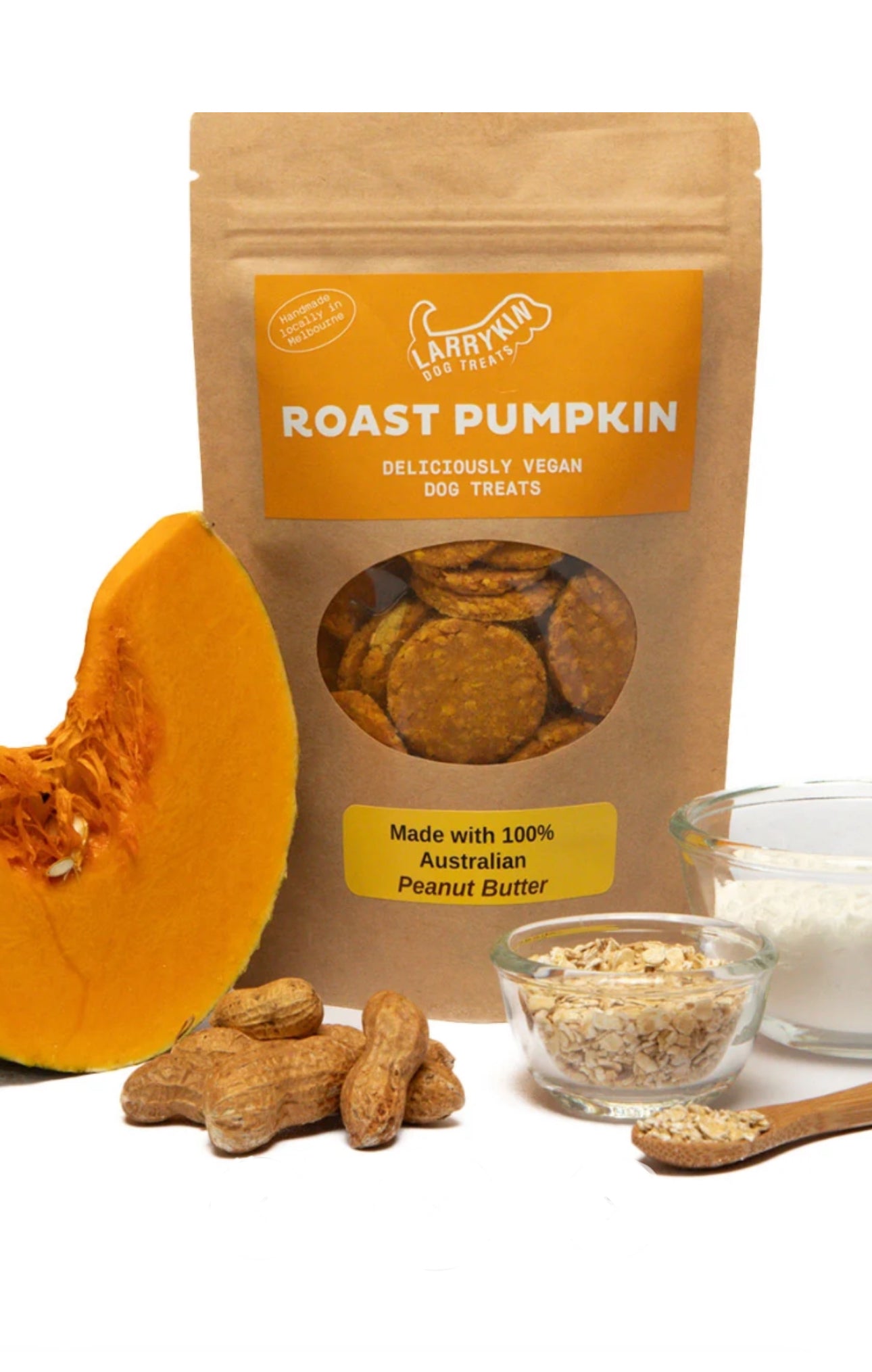 Add Larrykin Vegan Dog Treats  - Roast Pumpkin